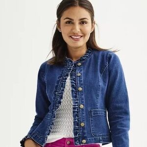 Draper James Ruffle Denim Jacket